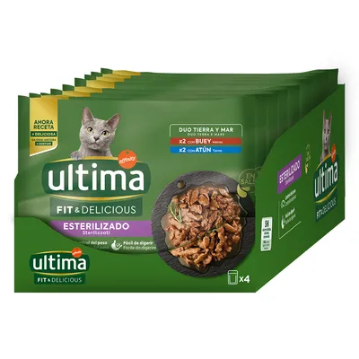 Megapakiet Ultima Cat Sterilized, 96 x 85 g - Wołowina i tuńczyk