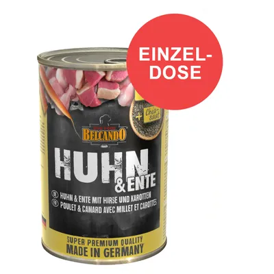 Belcando Huhn & Ente mit Hirse und Karotten, Chiasaat, Super Premium Quality, Made in Germany. Einzel-Dose.