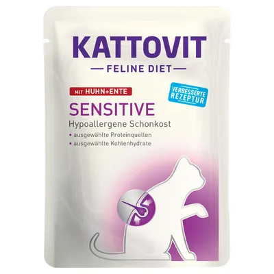 Kattovit Sensitive kapsičky 6 x 85 g - kuracie a kačacie 