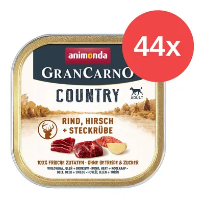 Animonda GranCarno Country Adult, Rind, Hirsch und Steckrübe, 100% frische Zutaten, ohne Getreide und Zucker, 44x Portionen.