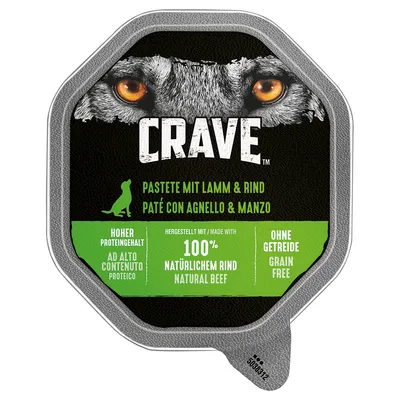 Crave Adult Pastei Hondenvoer 300 g - Lam & Rund 150 g