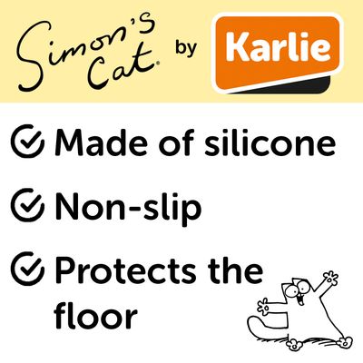 Simon's Cat Tapis de protection pour gamelle, gris