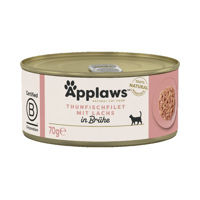 Ekonomipack: Applaws i buljong 48 x 70 g Tonfiskfilé och lax