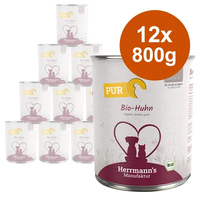 Økonomipakke Herrmann's Pure Meat / Pure Meat økologisk 12 x 800 g