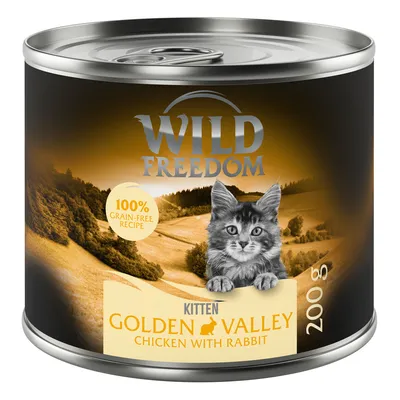 Sparpaket Wild Freedom Kitten 12 x 200 g - Golden Valley - Kaninchen & Huhn