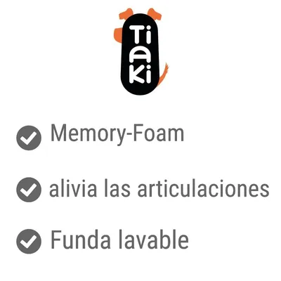 Tiaki. Memory-Foam, alivia las articulaciones, funda lavable.