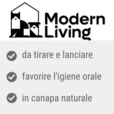 Modern Living. Da tirare e lanciare, favorire l'igiene orale, in canapa naturale.