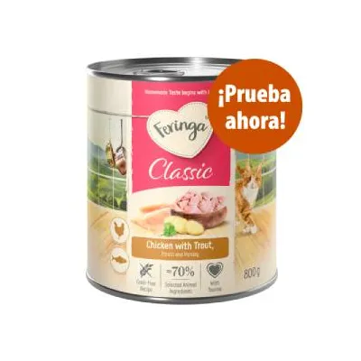 Feringa Classic Meat Menu 6 x 800 g - Pack de prueba mixto - Pack mixto II: conejo y pavo, cordero y vacuno, pato y ternera