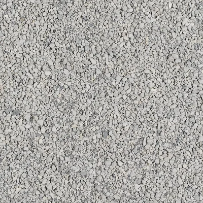 Close-up van grijze kattenbakvulling bestaande uit kleine korrels, geen merknaam of verpakking zichtbaar.