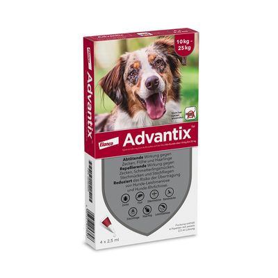 Advantix® chien moyen, de 10 kg à 25 kg 6 mois de protection (6 pipettes)