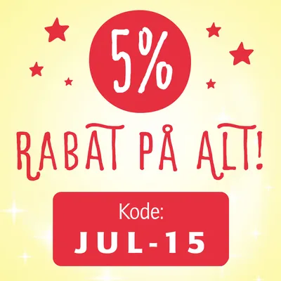 6. december: 5% på alt! - Rabatkode =<b> JUL-15</b>