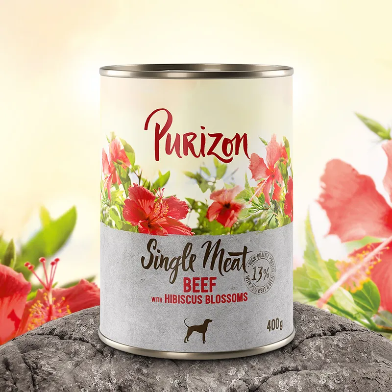 Purizon 140 / 400 g comida húmeda para perros - Oferta de prueba Adult: Pollo, black angus y pavo con boniato y arándanos - 1 x 400 g