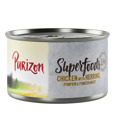 Purizon Superfoods 6 x 140 g Piletina s haringom, bundevom i šipkom