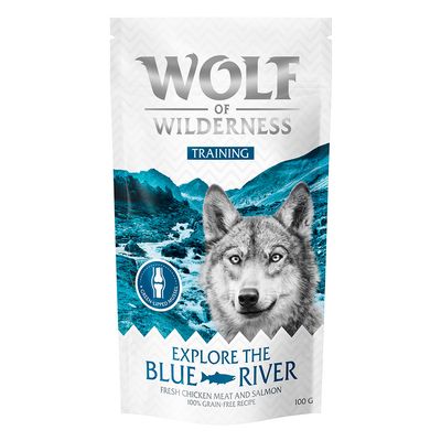 Wolf of Wilderness trening \"Explore the Blue River> kylling og laks 3 x 100 g