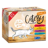 XXL Sparpaket Catessy Häppchen in Sauce oder Gelee 144 x 100 g - XXL Mix mit 4 Sorten in Gelee