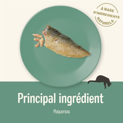 Principal ingrédient : maquereau. À base d'ingrédients naturels.