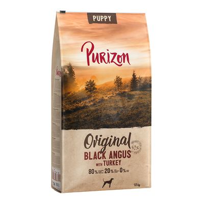 Økonomipakke: 2 x 12 kg Purizon 80:20:0 Classic: Puppy Black Angus-Okse med Kalkun