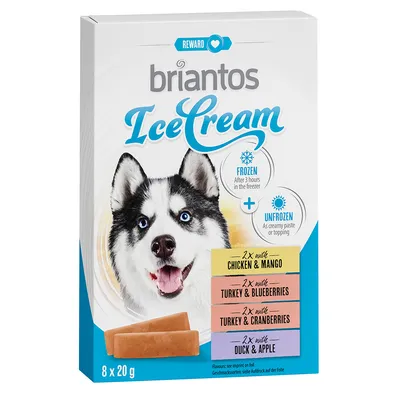 Briantos Ice Cream Σνακ Σκύλων  - 160 g (4 ποικιλίες) Briantos Ice Cream Σνακ Σκύλων  - 160 g (4 ποικιλίες)
