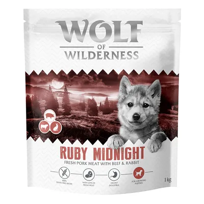 Wolf of Wilderness "Ruby Midnight" nötkött & kanin - spannmålsfritt - Ekonomipack: 4 x 1 kg nytt recept