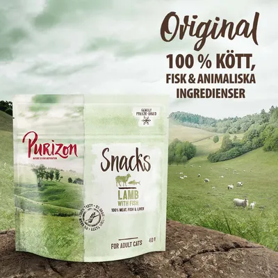 Purizon Snacks Lamb & Fish - spannmålsfritt - Ekonomipack: 3 x 40 g