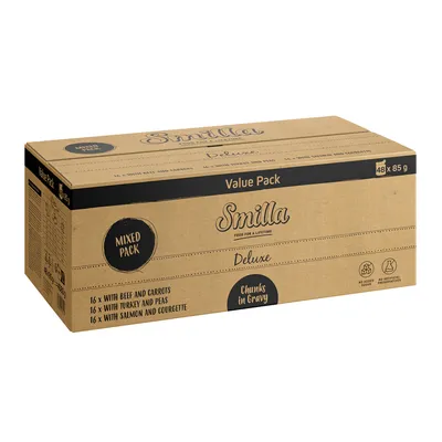 Smilla Deluxe Pouches -paloja kastikkeessa vihannesten kera - 96 x 85 g