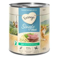 Varčno pakiranje: Feringa Single Meat meni 12 x 800 g - Zajec s pastinakom in mačjo meto