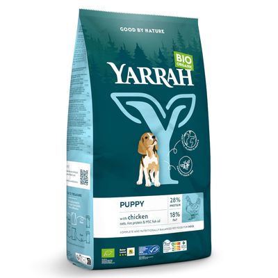 Lot Yarrah Bio Puppy pour chiot - croquettes (2 kg) + boîtes (2 x 400 g) + friandises (9 x 11 g)