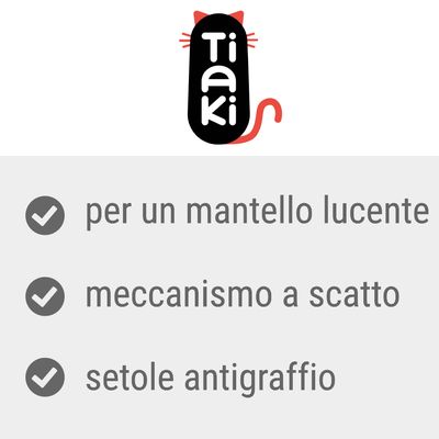 Tiaki, per un mantello lucente, meccanismo a scatto, setole antigraffio