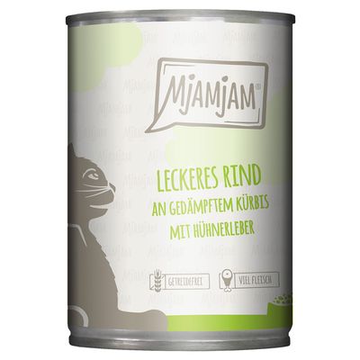 MjAMjAM 6 x 400 g leckeres Rind an gedämpftem Kürbis