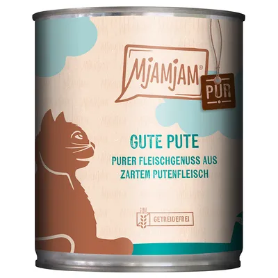 Mjamjam Gute Pute. Puro prazer de carne de peru tenra. Sem cereais.