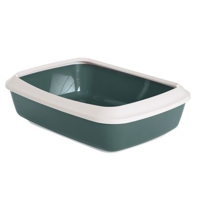Savic Iriz Cat Litter Tray with Protective Edge - 42cm Nordic Green