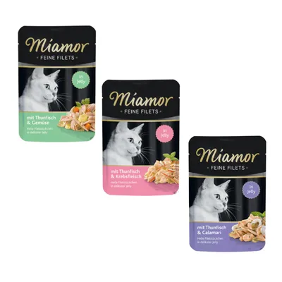 Mieszany zestaw Miamor Feine Filets w galarecie, 18 x 100 g - Mieszany zestaw