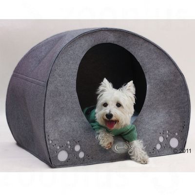 Set till sparpris: Hund-igloo + Vetbed® Isobed SL Paw hundfilt - Säng B 71 x D 54 x H 57 cm + filt L 75 x B 50 cm