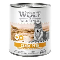 Wolf of Wilderness Senior "Expedition" 6 x 800 g - Sok friss szárnyassal - Sandy Path - Szárnyas csirkével