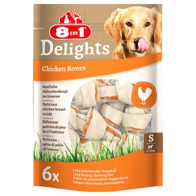 8in1 Delights Chew Bones - Chicken S (6 Bones)