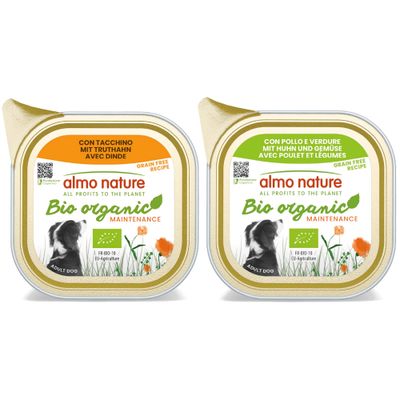 Almo Nature BioOrganic Maintenance Øko 12 x 100 g - Mix 2: Kylling & grøntsager + kalkun