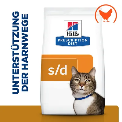 Hill's Prescription Diet s/d Katzenfutter mit Huhn, unterstützt die Harnwege.
