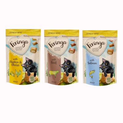 Feringa Crunchy Bites vegyes próbacsomag 3 x 30 g Marha + csirke & sajt + lazac