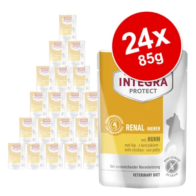 Integra Protect Renal kananlihalla, vähennetty fosfori, viljaton. Pakkaus: 24x85g. Heikolle munuaistoiminnalle, Veterinary Diet.