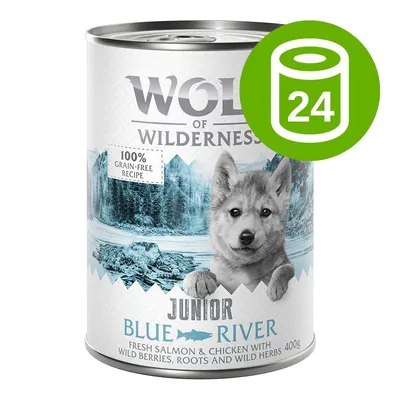 Økonomipakke: Wolf of Wilderness Junior 24 x 400 g Økonomipakke: Wolf of Wilderness Junior 24 x 400 g