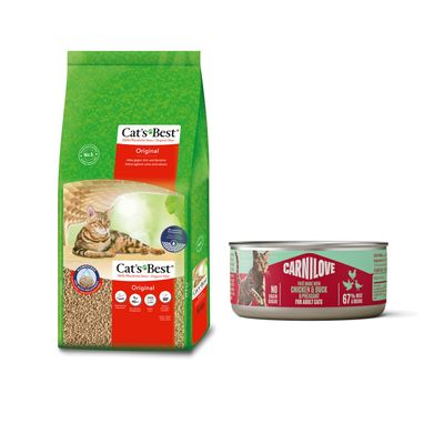 40 L Lettiera vegetale Cat's Best Original + 100 g Carnilove Cat Paté gratis! - 40 L (ca. 18 kg)