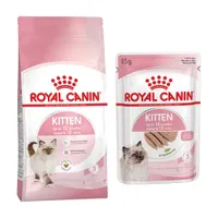 Mix-Probierpaket 400 g Royal Canin Kitten Trockenfutter + 12 x 85 g Pouch - Kitten + Kitten Mousse