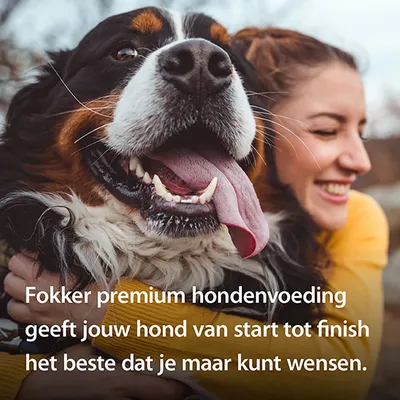 Fokker Premium-hundefoder giver din hund det bedste fra start til slut.