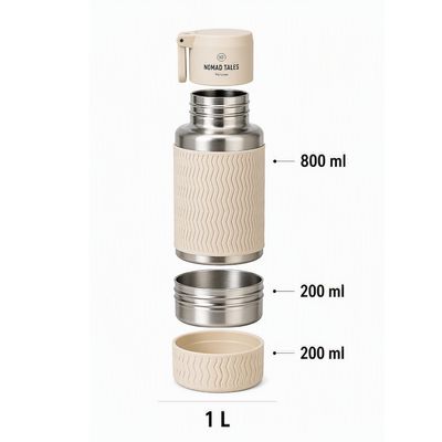Nomad Tales Spirit 3-v-1 cestovní láhev z nerezové oceli - 800 ml + 2 x 200 ml cestovní miska