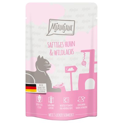 MjAMjAM Quetschie, 12 x 125 g Soczysty kurczak i dziki łosoś