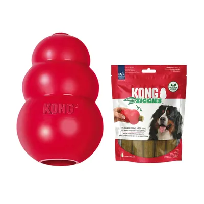 KONG Classic - KONG L (10 cm) + KONG Ziggies Enhanced (227 g)