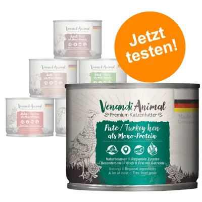 Venandi Animal Premium Katzenfutter, Pute als Mono-Protein. Naturbelassen, regionale Zutaten, viel Fleisch, frei von Getreide. Jetzt testen! Made in Germany.