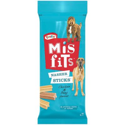 Misfits Nasher Sticks with Chicken & Beef Dog Treats for Large Dogs (270g)