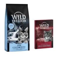 Wild Freedom Adult "Wild Hills" Sterilised kachní - bez obilovin - Kitten „Cold River“ – s lososem 6.5 kg + adventní kalendář (pamlsky sušené mrazem) 1 kus (13 g)