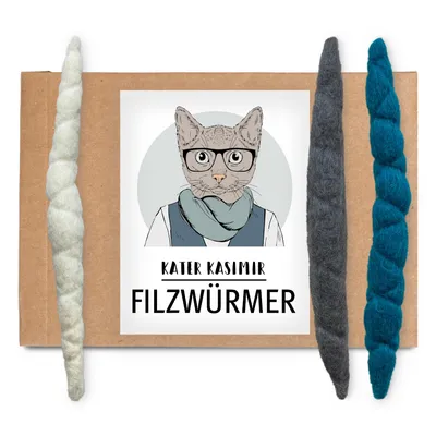 Kater Kasimir Vermisseaux en feutrine pour chat - lot de 3 jouets